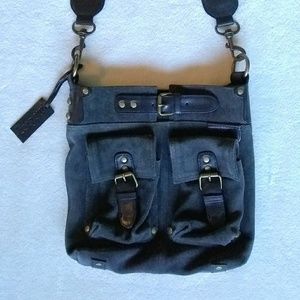 Suede Slate Blue Buckle Mo & Co Bags Purse